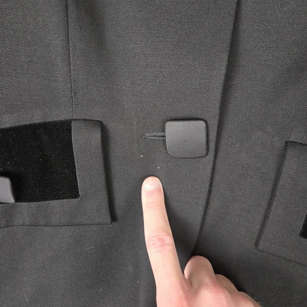 Paule Ka Jacket Womens‎ 42 Front Pockets Long Sleeve Blazer Black *READ